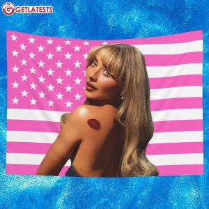 Sabrina Carpenter Short n Sweet Pink American Flag Wall Tapestry