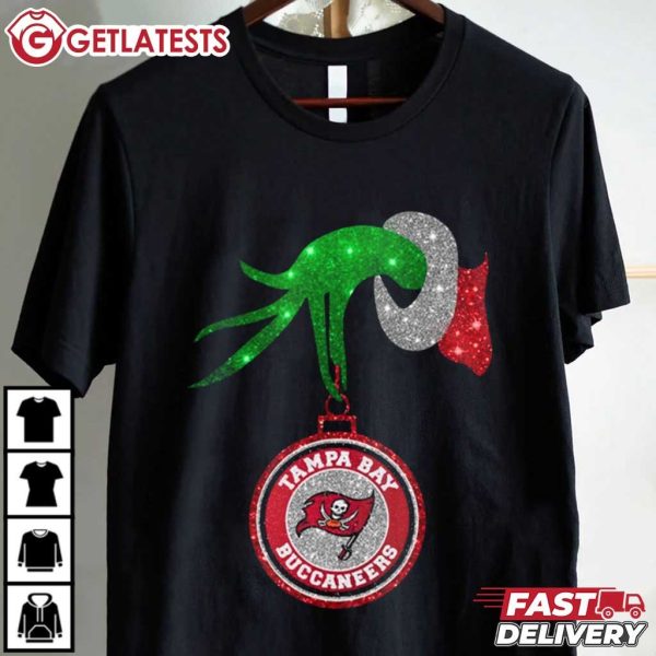 Grinch Hand Holding Tampa Bay Buccaneers Christmas T Shirt (2)