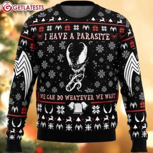 Venom I Have A Parasite We Can Do Whatever We Want Ugly Christmas Sweater (1)