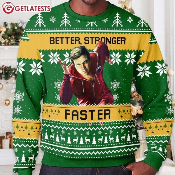 Six Million Dollar Man Better Stronger Faster Ugly Christmas Sweater (3)