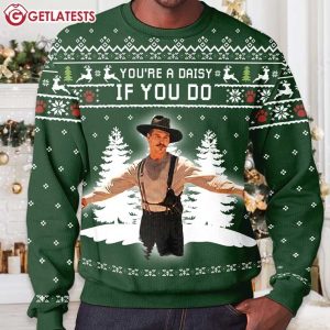 Doc Holliday You're A Daisy If You Do Tombstone Ugly Christmas Sweater (3)