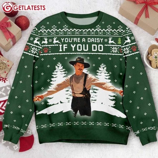 Doc Holliday You're A Daisy If You Do Tombstone Ugly Christmas Sweater (1)