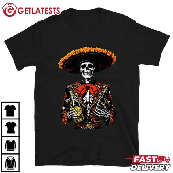 Skeleton Tequila Mexico Dia De Los Muertos Mexican T Shirt (2)