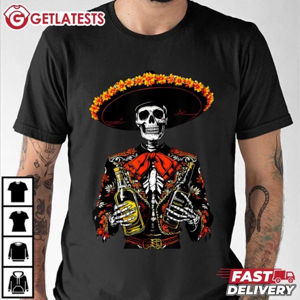 Skeleton Tequila Mexico Dia De Los Muertos Mexican T Shirt (1)