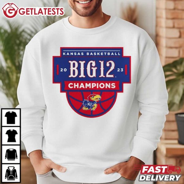 Kansas Jayhawks Basketball 2023 Big 12 Champions T Shirt (1)