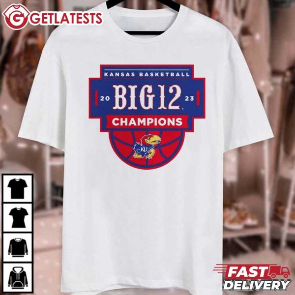 Kansas Jayhawks Basketball 2023 Big 12 Champions T Shirt (2)