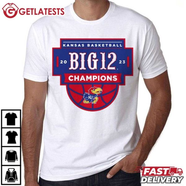 Kansas Jayhawks Basketball 2023 Big 12 Champions T Shirt (3)