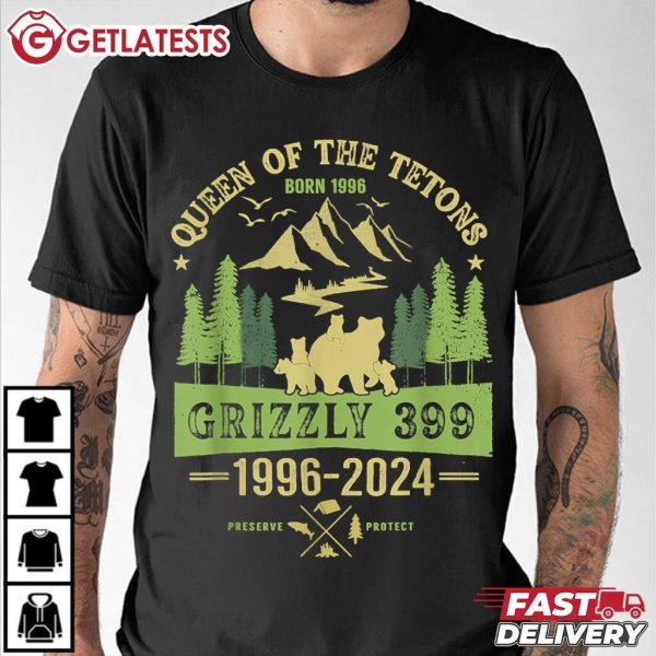 Queen Of The Tetons Grizzly 399 National Park 1996 2024 T Shirt (3)