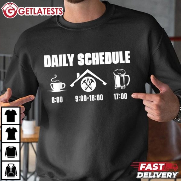 Roofer Daily Schedule Roofing Contractor T Shirt (3)