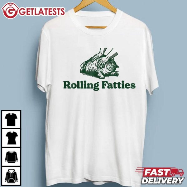 Rolling Fatties Funny Cute Cat T Shirt (2)