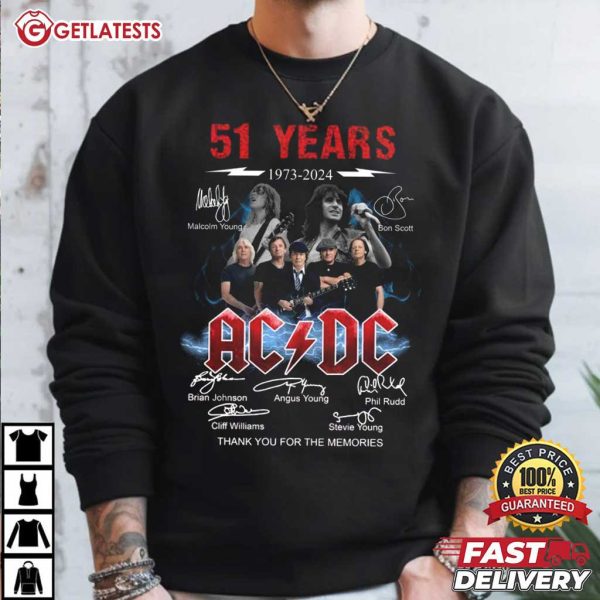 ACDC 51 Years 1973 2024 Thank You For The Memories T Shirt (2)