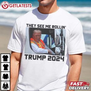 Trump 2024 They See Me Rollin Garbage Truck T Shirt (3)