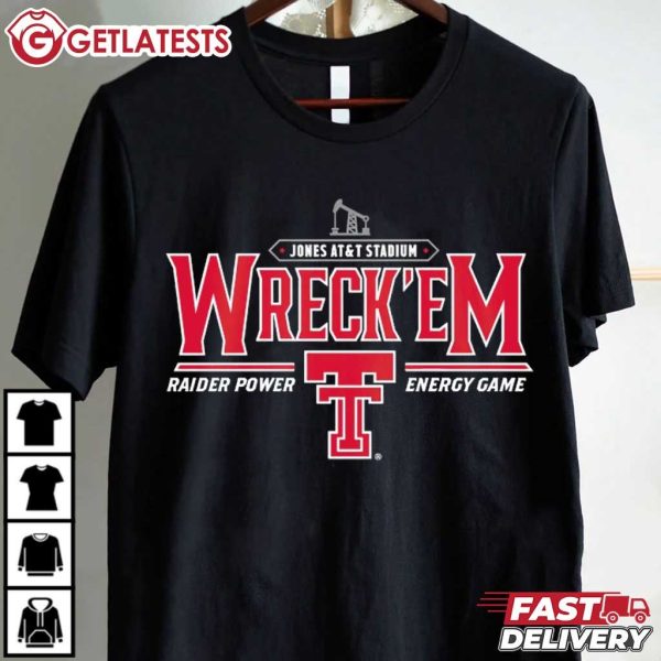 Texas Tech Red Raiders Wreck ’em Raider Power Energy Game T Shirt (2)