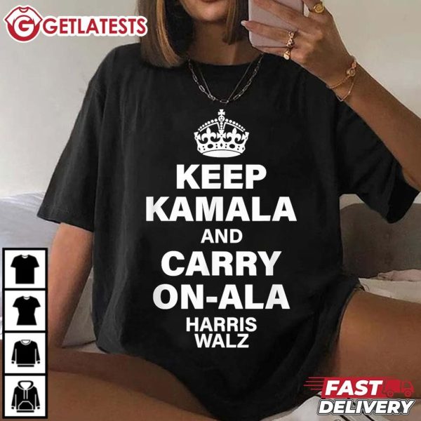 Keep Kamala And Carry On Ala Harris Walz T Shirt (1)