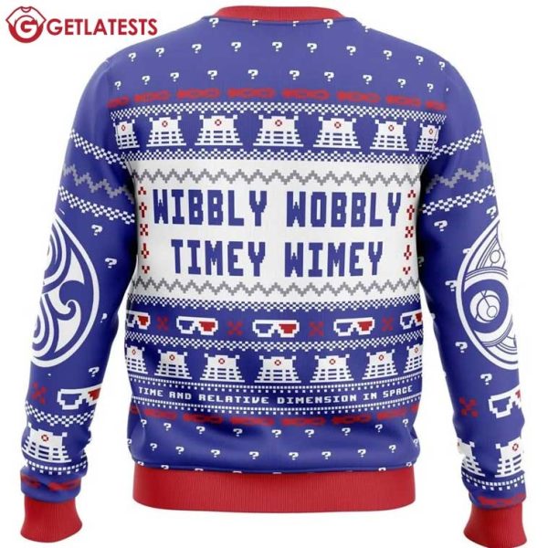 Doctor Who Wibbly Wobbly Timey Wimey Ugly Christmas Sweater (2)