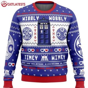 Doctor Who Wibbly Wobbly Timey Wimey Ugly Christmas Sweater (1)