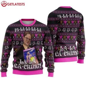 Dwight Schrute The Office FA LA LA Ca Ching TV Show Ugly Sweater