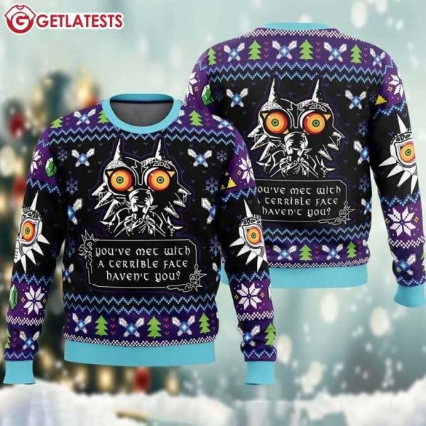 Majoras Mask Legend Of Zelda You Met With a Terrible Fate Christmas Ugly Sweater (1