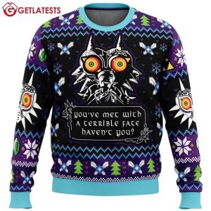 Majoras Mask Legend Of Zelda You Met With a Terrible Fate Christmas Ugly Sweater (1 (3)