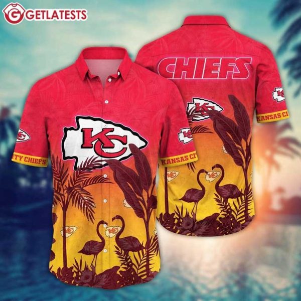 Kansas City Chiefs NFL Flamingo And Flower Hawaiian Shirt