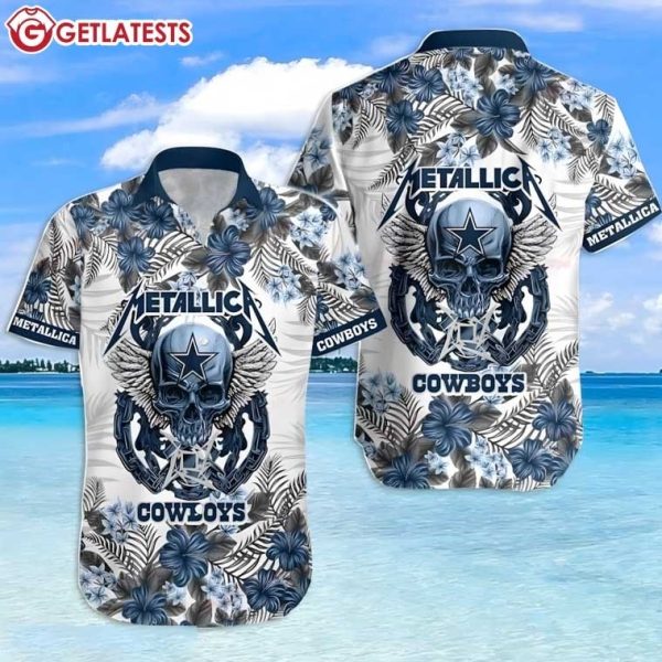 Dallas Cowboys Metallica Summer Flower Hawaiian Shirt