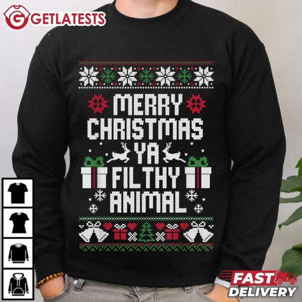 Merry Christmas Ya Filthy Animal Christmas T Shirt (2)