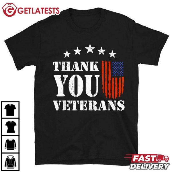 Thank you Veterans American Flag Proud Veterans T Shirt (2)