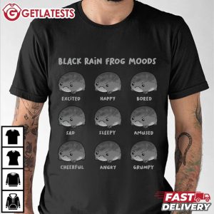 Black Rain Frog Moods Cute Frog T Shirt (3)