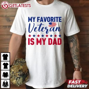 My Favorite Veteran Is My Dad American Flag T Shirt (1)