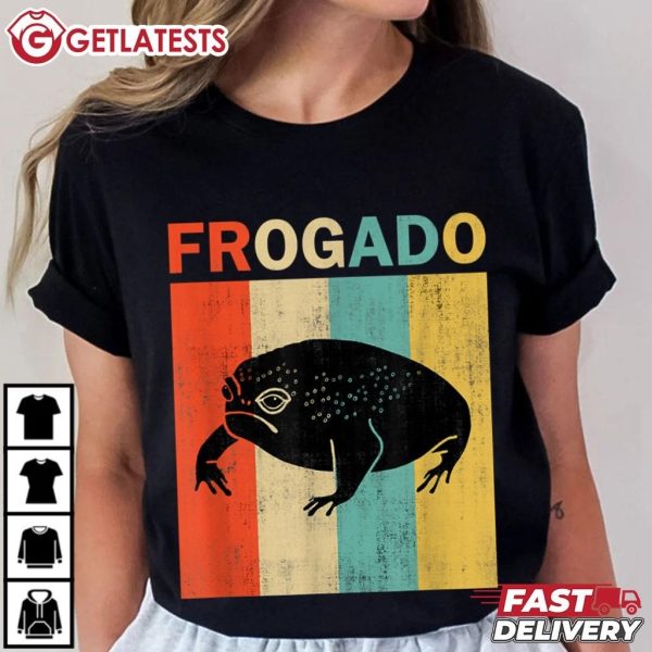 Frogado Black Desert Rain Frog Retro Vintage Style T Shirt (1)