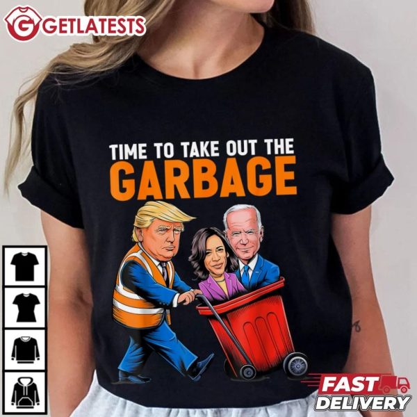 Trump 2024 Time To Take Out Garbage Biden Harris Funny T Shirt (1)