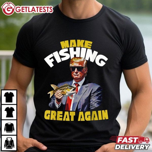 Make Fishing Great Again Trump Fishing T Shirt (2)