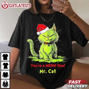 The Grinch You're a Meow One Mr Cat Christmas T Shirt (1)