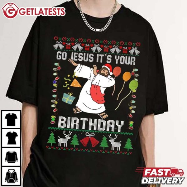 Go Jesus Its Your Birthday Christmas Dabbing Jesus Dab T Shirt (4)