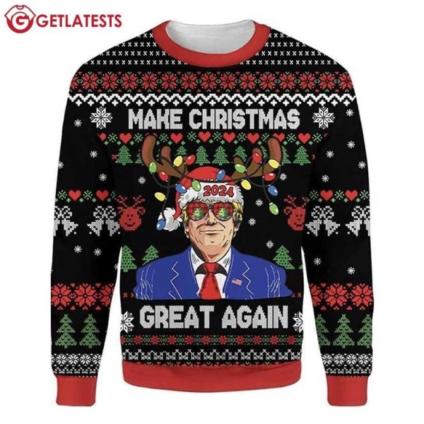 Trump Santa Make Christmas Great Again 2024 Ugly Sweater (2)