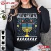 Ugly Hanukkah Let's Get Lit Hanukkah Menorah T Shirt (4)