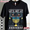 Ugly Hanukkah Let's Get Lit Hanukkah Menorah T Shirt (2)