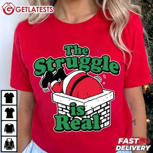 Santa Claus The Struggle Is Real Funny Christmas T Shirt (4)