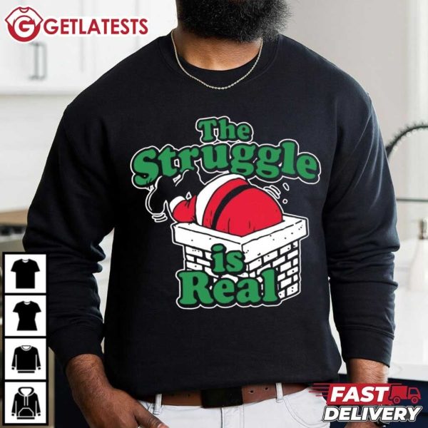 Santa Claus The Struggle Is Real Funny Christmas T Shirt (1)