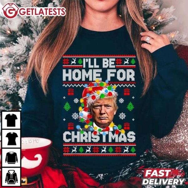 Trump Santa I'll Be Home For Christmas T Shirt (3)