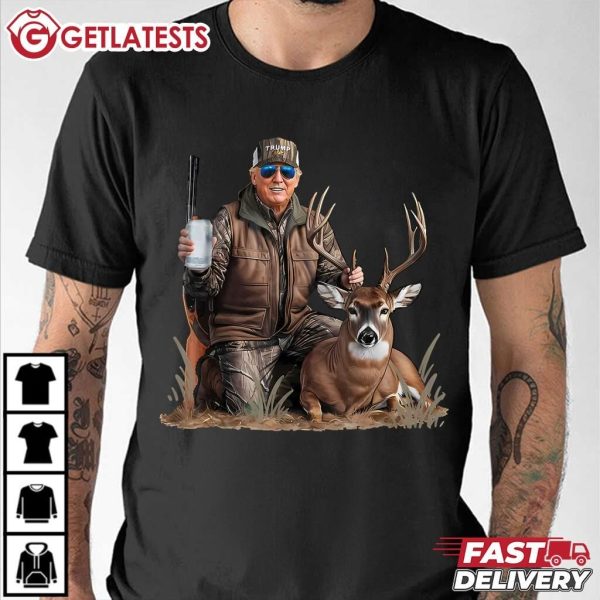 Trump Reindeer Hunting Old School Camouflage T Shirt (3)