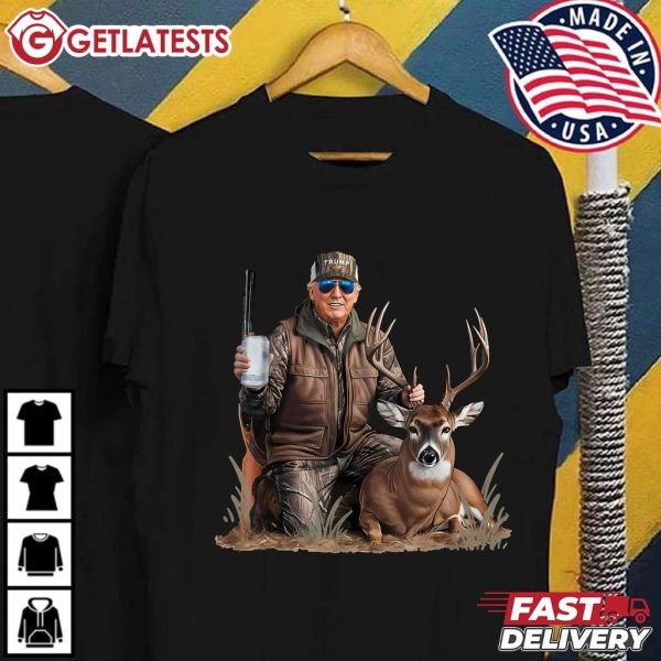 Trump Reindeer Hunting Old School Camouflage T Shirt (2)