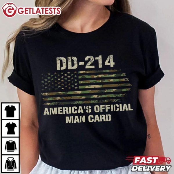 DD 214 America's Official Man Card Funny Military T Shirt (1)