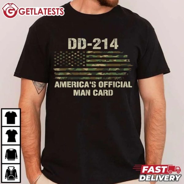 DD 214 America's Official Man Card Funny Military T Shirt (2)