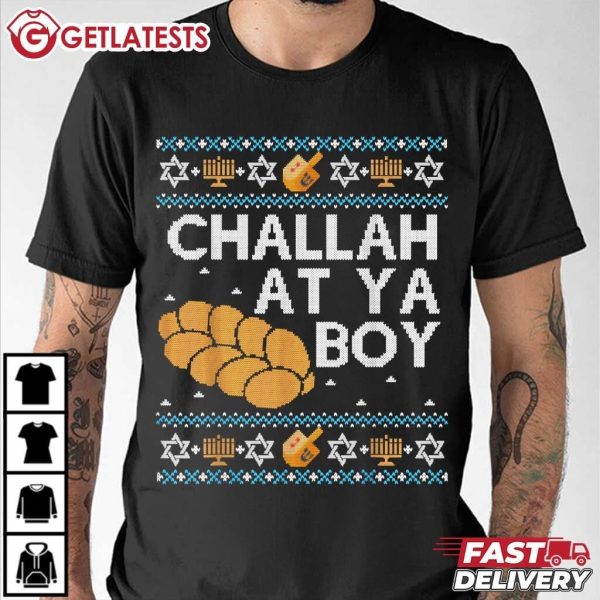 Hanukkah Challah At Ya Boy Jewish Food T Shirt (1)