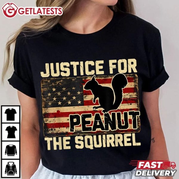 Justice For Peanut American Flag Peanut Squirrel T Shirt (1)