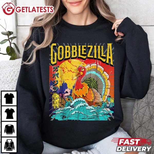 Gobblezilla Godzilla Turkey Day Thanksgiving T Shirt (3)