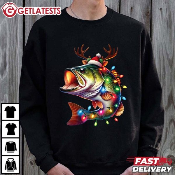 Merry Fishmas Santa Fishing Lovers Funny Fisherman Christmas T Shirt (3)