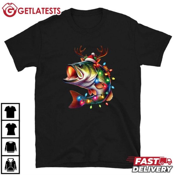 Merry Fishmas Santa Fishing Lovers Funny Fisherman Christmas T Shirt (2)