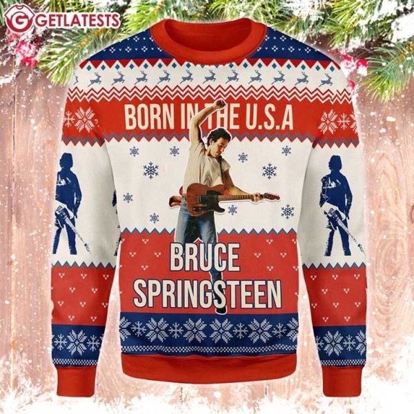 Bruce Springsteen Born In The USA Ugly Christmas Sweater (1)